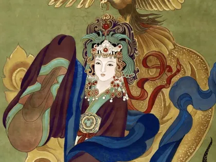 Empress Wenxian — silk portrait by Xiang Li