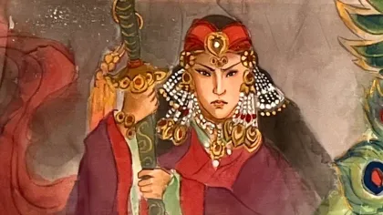 Babusha — silk portrait by Xiang Li