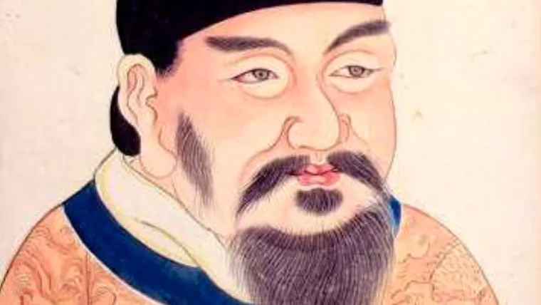 Emperor Gaozong of Tang — silk portrait by Xiang Li
