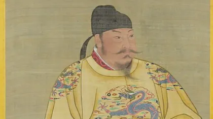 Emperor Taizong of Tang — silk portrait by Xiang Li