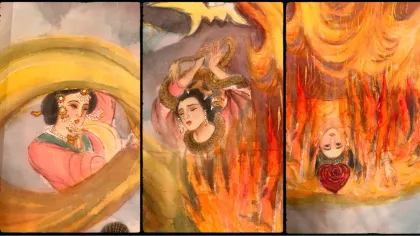Empress Chen, Empress Zhang, Empress Fang — silk portrait by Xiang Li
