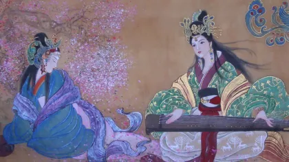 Empress Chen Jiao and Empress Wei Zifu — silk portrait by Xiang Li