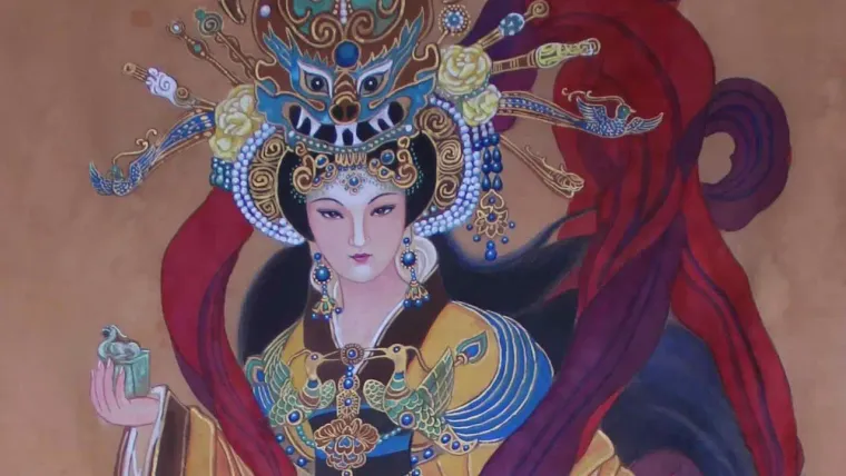 Empress Dou (Zhangde) — silk portrait by Xiang Li