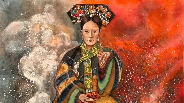 Empress Dowager Cixi — silk portrait by Xiang Li