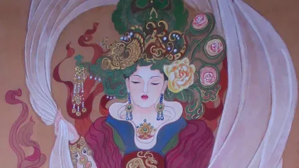 Empress Fu — silk portrait by Xiang Li