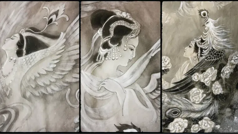 Empress Guo, Empress Xia, Empress Xie — silk portrait by Xiang Li