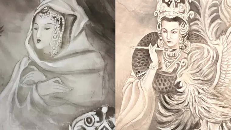 Empress Han, Empress Yang — silk portrait by Xiang Li
