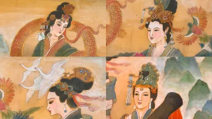 Empress Li, Princess Fu, Empress Song, Empress Wang — silk portrait by Xiang Li