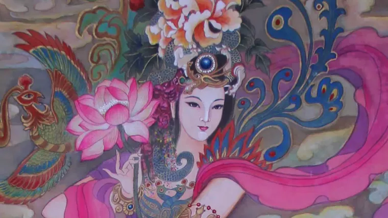 Empress Luo Shen (Three Kingdoms Cao Wei) — silk portrait by Xiang Li