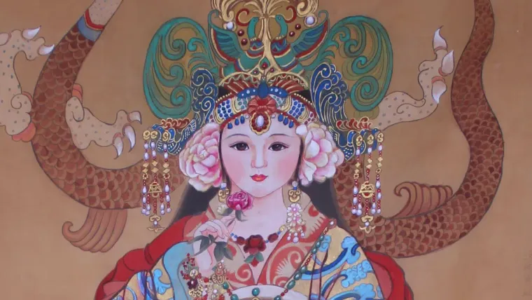 Empress Shangguan — silk portrait by Xiang Li