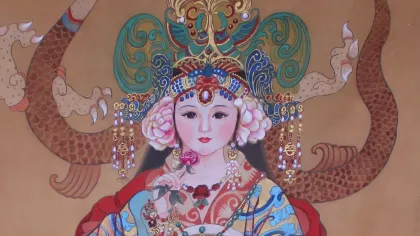 Empress Shangguan — silk portrait by Xiang Li
