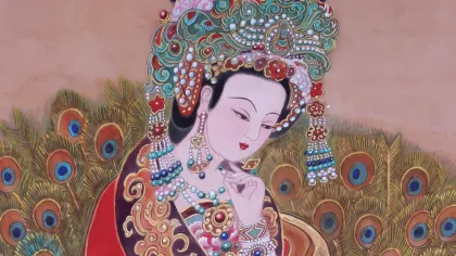 Empress Taimu — silk portrait by Xiang Li