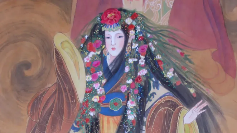 Empress Xianmu (Cao Jie) — silk portrait by Xiang Li