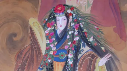 Empress Xianmu (Cao Jie) — silk portrait by Xiang Li