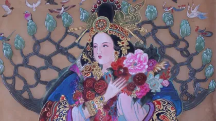 Empress Xiao Hui (Zhang Yan) — silk portrait by Xiang Li