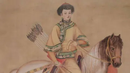 Empress Xiaoduanwen — silk portrait by Xiang Li