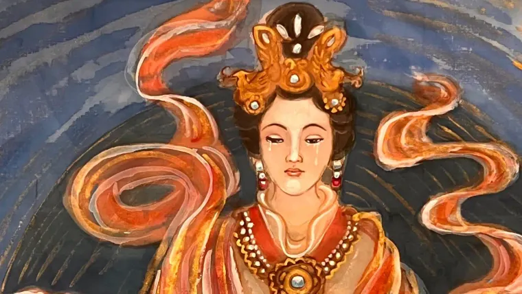 Empress Xiaoduanxian (Wang Xijie) — silk portrait by Xiang Li