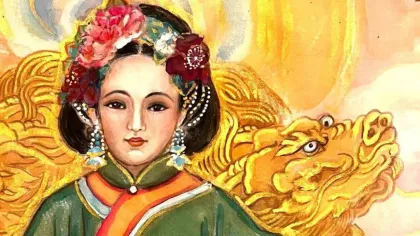 Empress Xiaomucheng — silk portrait by Xiang Li