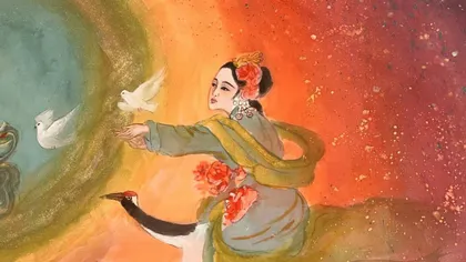 Empress Xiaoyiren — silk portrait by Xiang Li