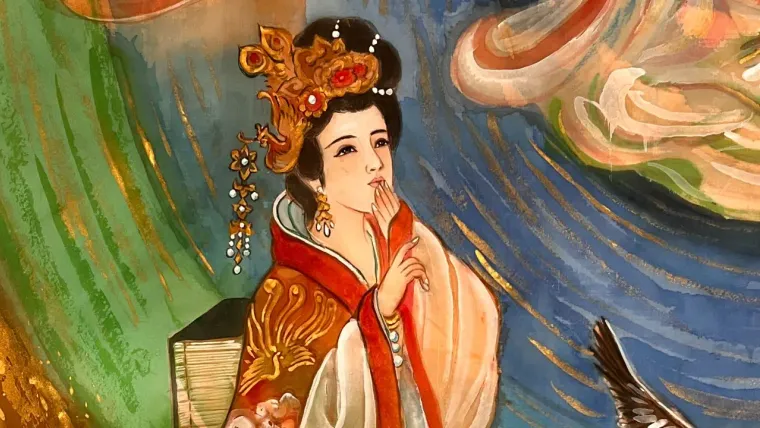 Empress Xiaoyuanzhen — silk portrait by Xiang Li