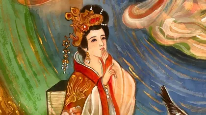 Empress Xiaoyuanzhen — silk portrait by Xiang Li
