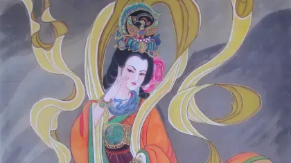Empress Yan Ji (Empress Ansi) — silk portrait by Xiang Li