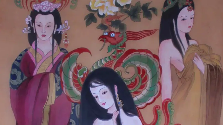 Empress Yixian (Liang Nüying), Empress Deng (Deng Mengnü), Empress Huansi (Dou Miao) — silk portrait by Xiang Li