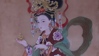 Empress Zhang — silk portrait by Xiang Li