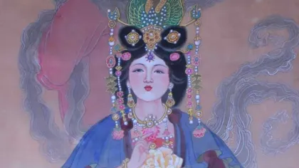 Empress Zhenyi and Empress Ruizhen — silk portrait by Xiang Li