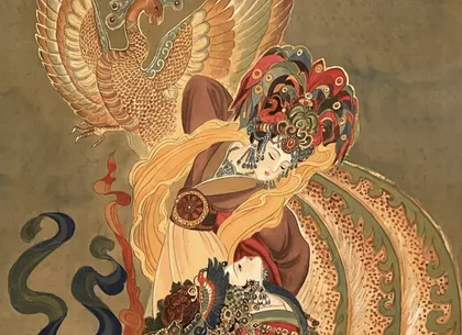 Empress Zhou the Elder, Empress Zhou the Younger (Southern Tang) — silk portrait by Xiang Li