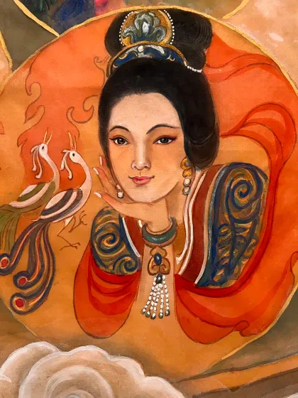 He Jingying — silk portrait by Xiang Li