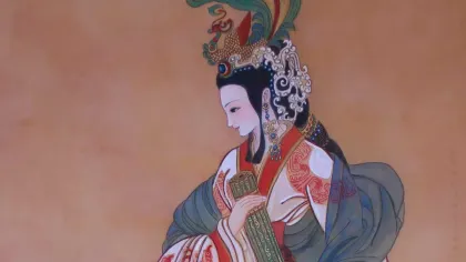 Liang Na (Empress Shunlie) — silk portrait by Xiang Li