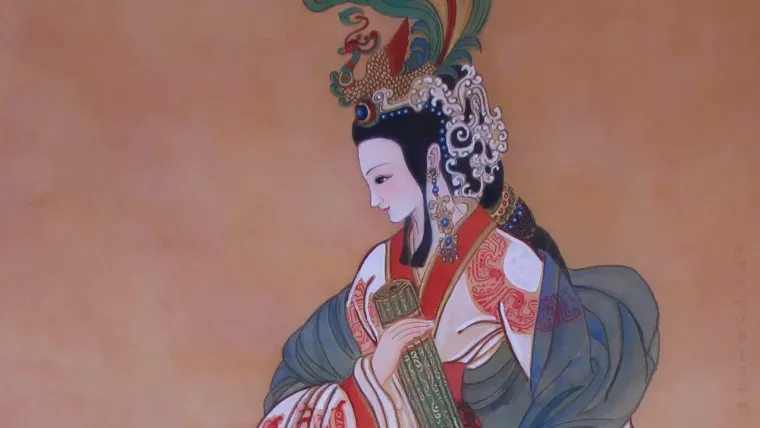 Liang Na (Empress Shunlie) — silk portrait by Xiang Li
