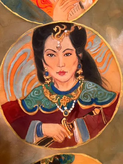 Shen Miaorong — silk portrait by Xiang Li