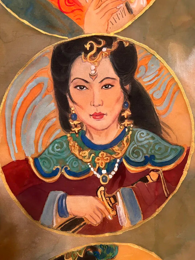 Shen Miaorong — silk portrait by Xiang Li