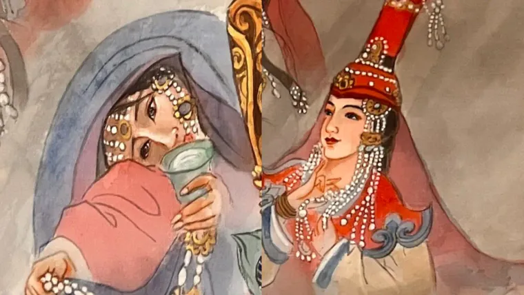 Shirindari, Bulugan — silk portrait by Xiang Li