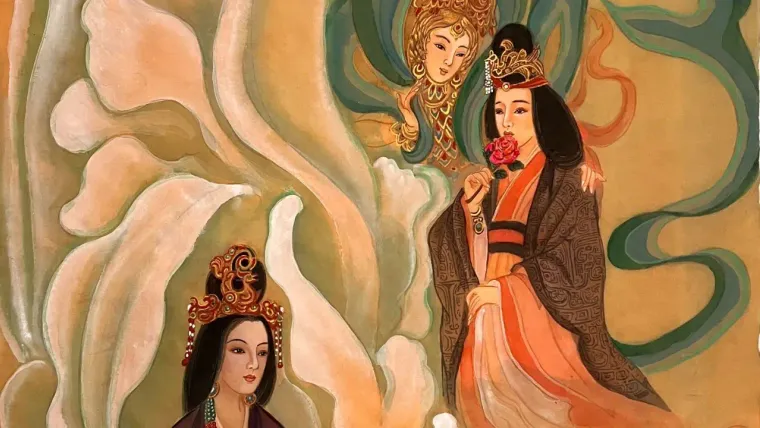 The Three Kingdoms Empresses (Shu Han) — silk portrait by Xiang Li