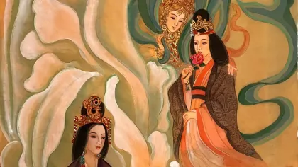 The Three Kingdoms Empresses (Shu Han) — silk portrait by Xiang Li
