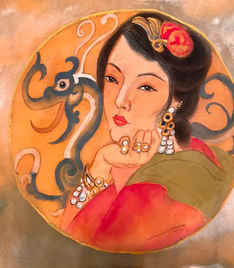 Sima Maoying — silk portrait by Xiang Li