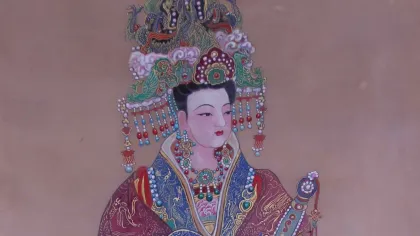 Empress Wu Zetian — silk portrait by Xiang Li