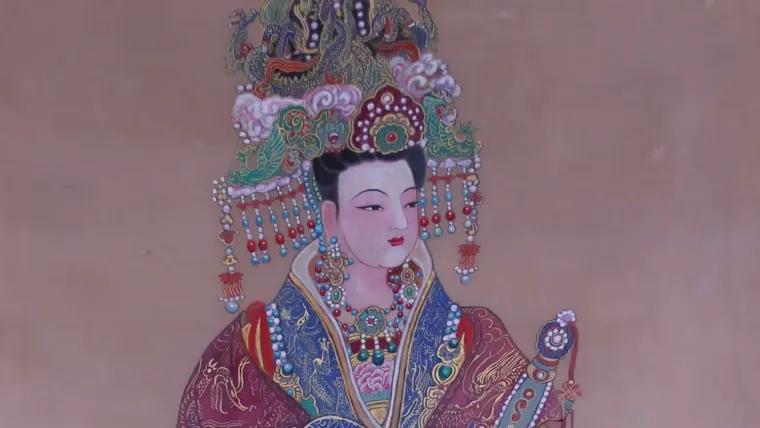Empress Wu Zetian — silk portrait by Xiang Li