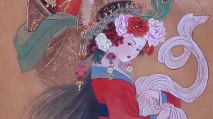 Xu Pingjun, Huo Chengjun and Empress Wang Zhengjun — silk portrait by Xiang Li