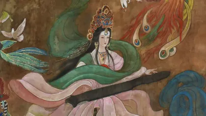 Yu Wenjun (Empress Mingmu) — silk portrait by Xiang Li