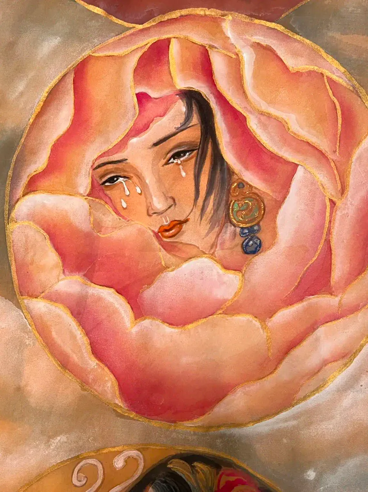 Yuan Qigui — silk portrait by Xiang Li