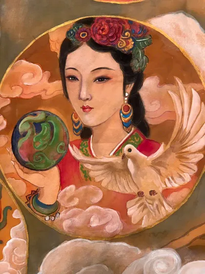 Zang Aiqin — silk portrait by Xiang Li
